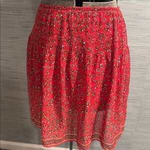 Max Studio Red Floral A-Line Skirt